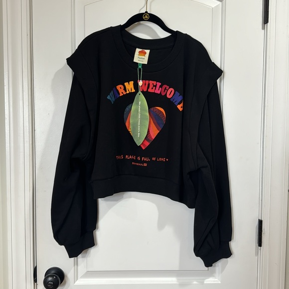 *NEW* FARM RIO BRAZILIAN WARM WELCOME CROPPED SWEATSHIRT XL - Picture 4 of 10